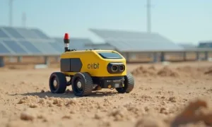 Robot hỗ trợ xây nhanh trang trại điện mặt trời
